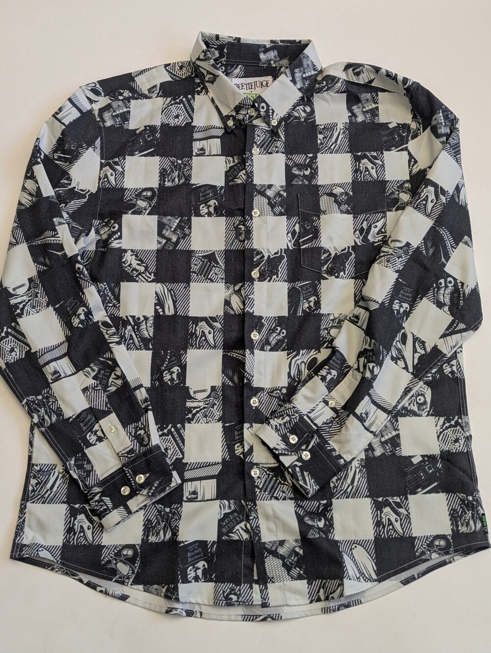 RSVLTS Beetlejuice Men's Long Sleeve Button Shirt XL